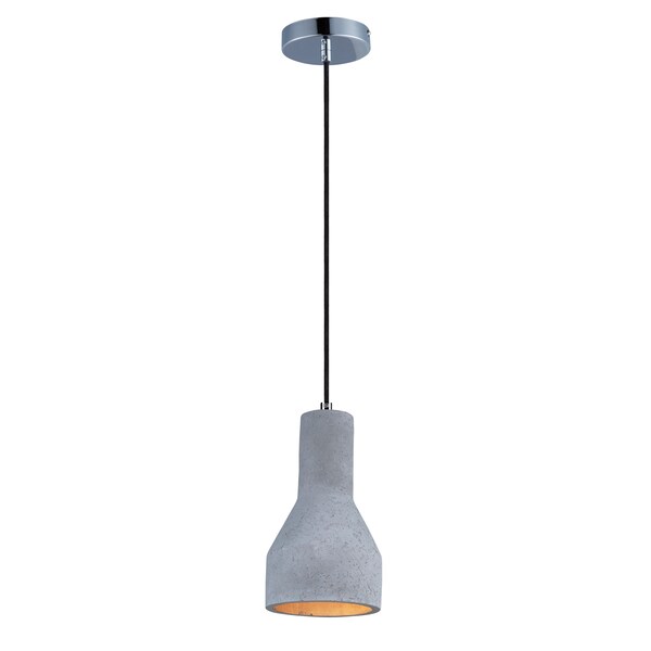 Maxim Lighting Crete 1-Light 6" Wide Polished Chrome Pendant Light 12392GYPC - main